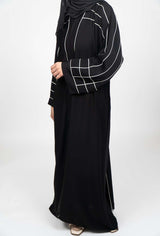 Alyas - White Cord Abaya - Alyas Abaya