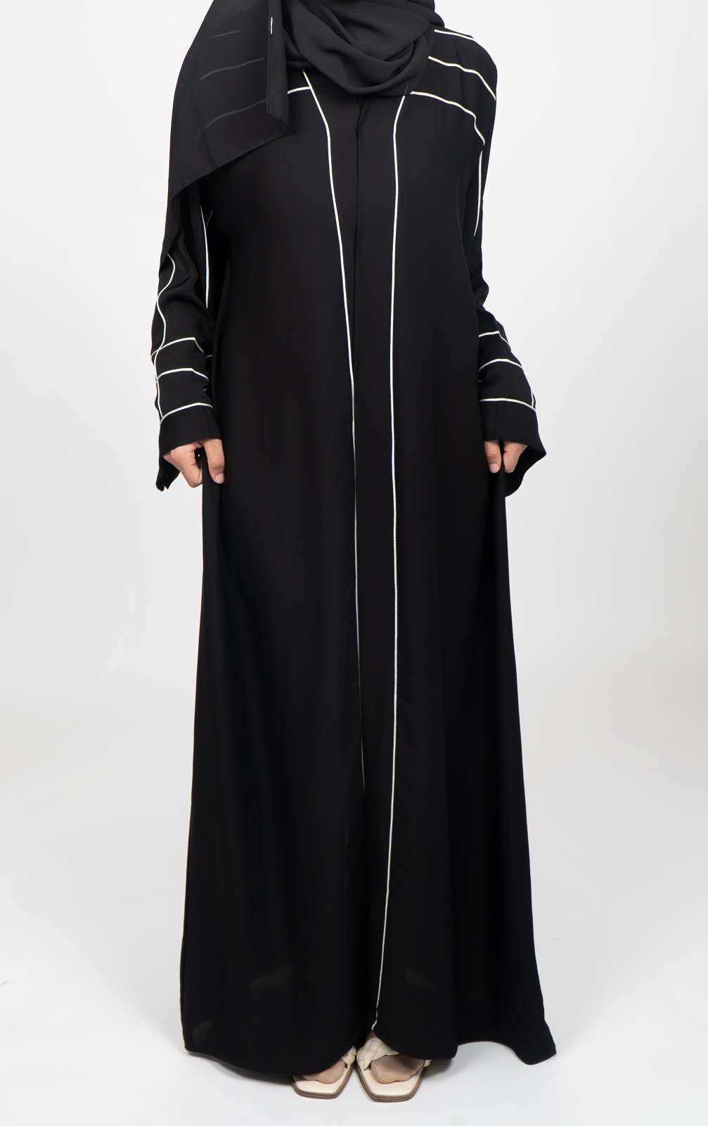 Alyas - White Cord Abaya